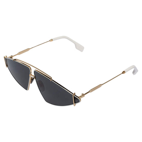 Burberry Women Sunglasses Gold/White W/ Grey Irregular BE3111-101787(68)